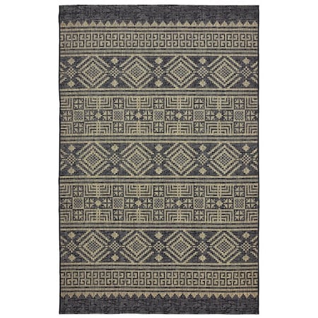 Palacedesigns 5 x 8 ft. Black & Brown Geometric Indoor & Outdoor Area Rug PA2627683
